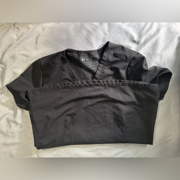 Figs Black Scrub Top Black S - Picture 3 of 4